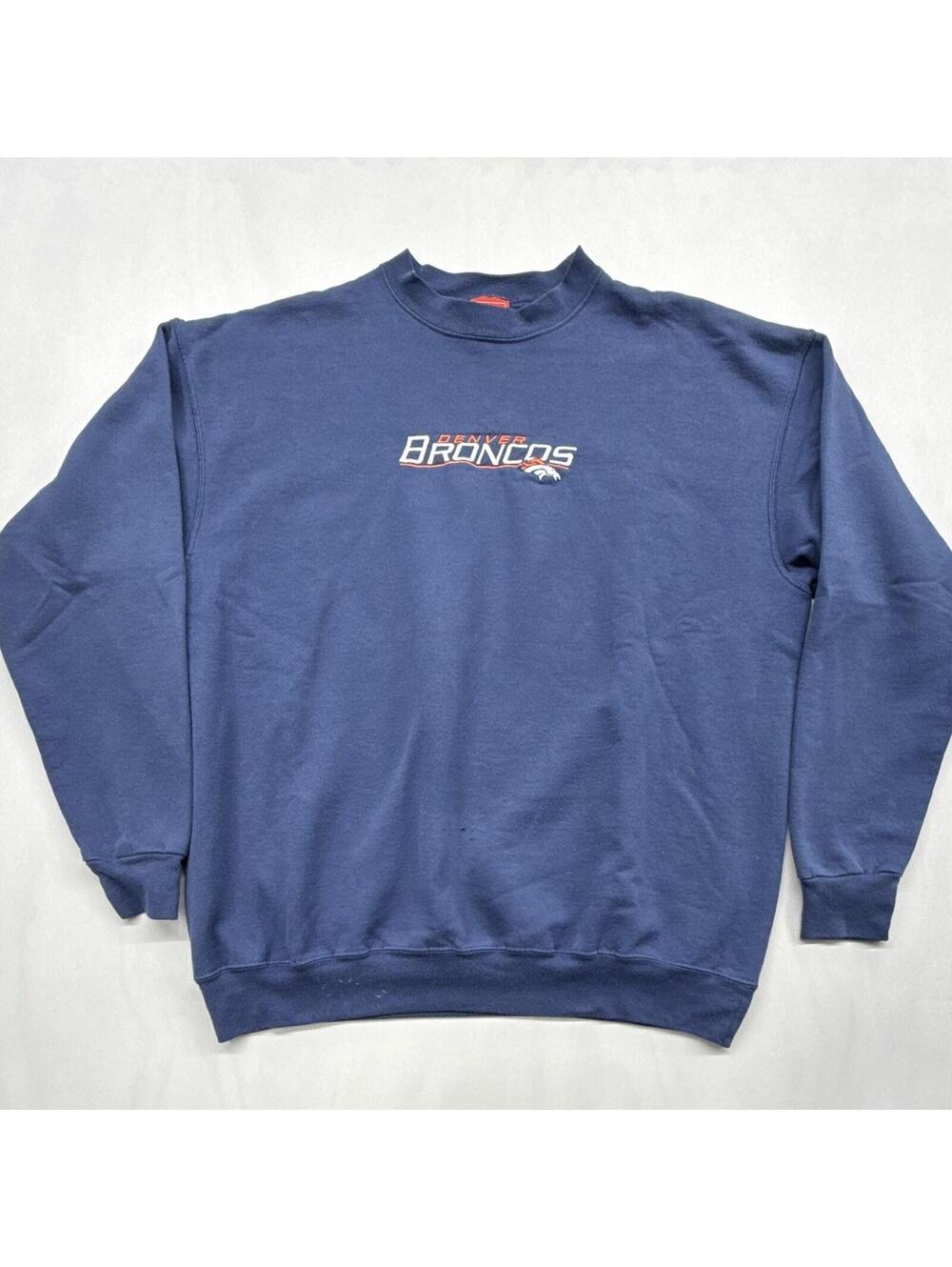 NFL Denver Broncos NFL Blue Crewneck Pullover Sweatshirt Men’s XL
